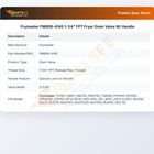Frymaster FM806-4145 Fryer Drain Valve W/Handle 1-1/4" FPT