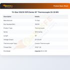 Tri-Star Mfg 310210 Thermocouple 18" 20-30 mV 1970 Series