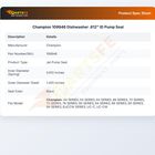 Champion 109946 Dishwasher .612" ID Pump Seal