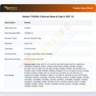 Hobart 715200-2 Burner Base & Cap 5-5/8"  CI