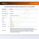 Cres Cor 0811019K Food Warmer Heater Kit 1470W 120V