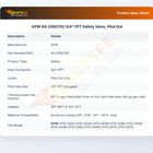 APW AS-2092702 Gas Griddle Pilot Safety Valve