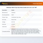 Ultrafryer 18227 Fryer Gas Valve Combo 24 V 1/2"x 1/2" NPT