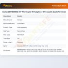 Garland GL1935802 Thermopile W/Adaptor 2 Wire Lead & Spade Terminals 36"