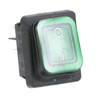 Prince Castle PC78-184S Green Lighted Rocker Switch W/ 4x1/4" Tab Terminals