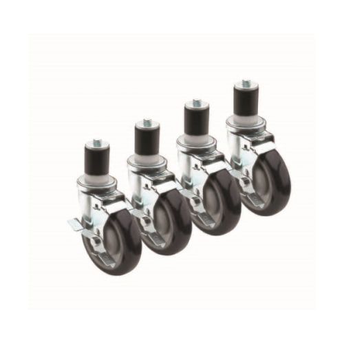 Krowne 28-129S Stem Caster With Brake 1-5/8" 5" Wheel Set Of 4