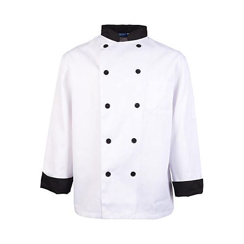 Allpoints 1048S KNG Sm Chef Coat Executive, Black Trim