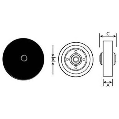 Allpoints 1201061 Wheel (4", 5/16"ID, Black) 