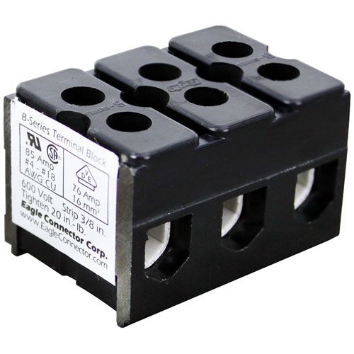 Alto-Shaam BK-3019 3-Pole Terminal Block, 600V, 85A  