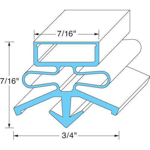 Beverage Air 703-372C Black Rubber Door Gasket, 7/16"MAG, 3/8" X 31 3/8"