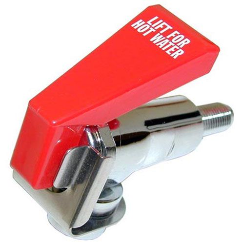 Bunn 12915 1/4" Flare Chrome Hot Water Faucet W/ Red Handle