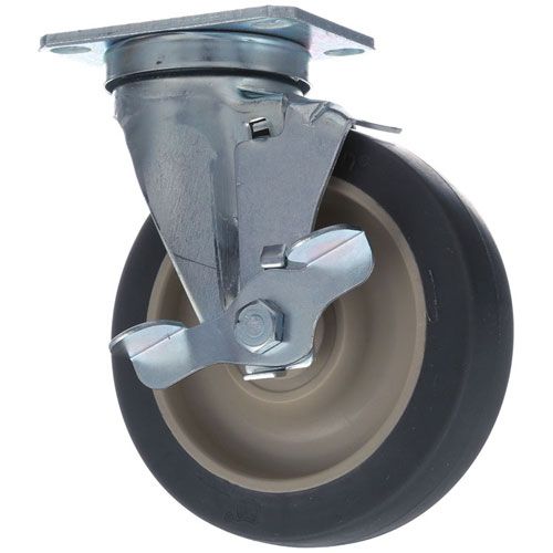 Cres Cor 0569306BK Plate Mount Caster W/BRK 5 W 2-3/8 X 3-5/8