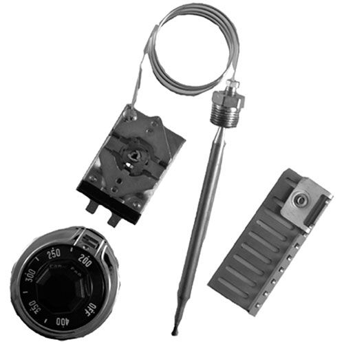 Henny Penny 14648 Thermostat Kit with Knob, Bezel, and Bracket,  24" CAP, 200-400F, 3/8" Stuffing Box