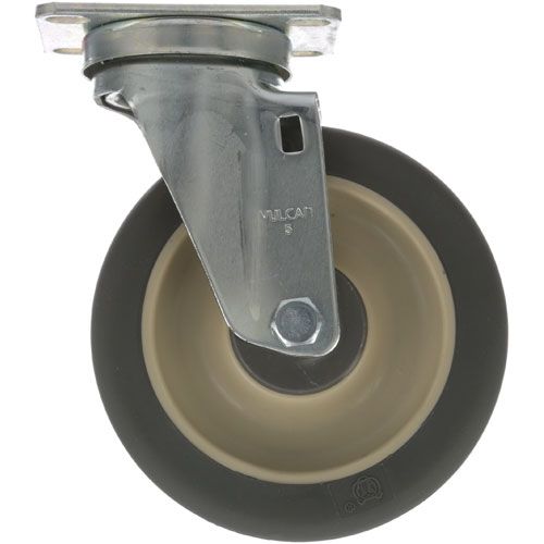 Imperial 1060 Swivel Plate Caster with Polyurethane Wheels, 5" DIA X 1-1/4" Wide, 300 LB Capacity