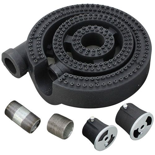 Imperial 2103 Range 3-Ring Cast Iron Burner Assembly W/pipe Nipples Air Shutters 12" DIA