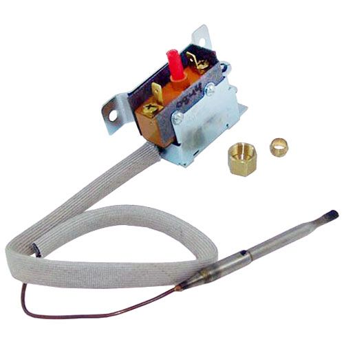 Keating 034357 Fryer Hi-Limit Thermostat W/ Insulation Sleeving 1/4" X 4"bulb Cap 30"