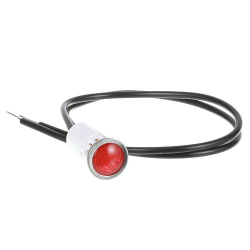 Market Forge 10-5052 125V, 1/3W Red Indicator Light, 1/2" Hole, Chrome Bezel