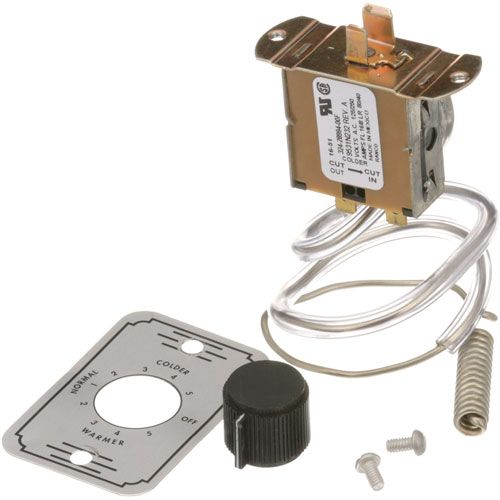Traulsen 324-28994-00 Refrigerator Thermostat coiled Bulb Slot Stem W/ Knob & Dial Plate 3/8 X 1/1/2