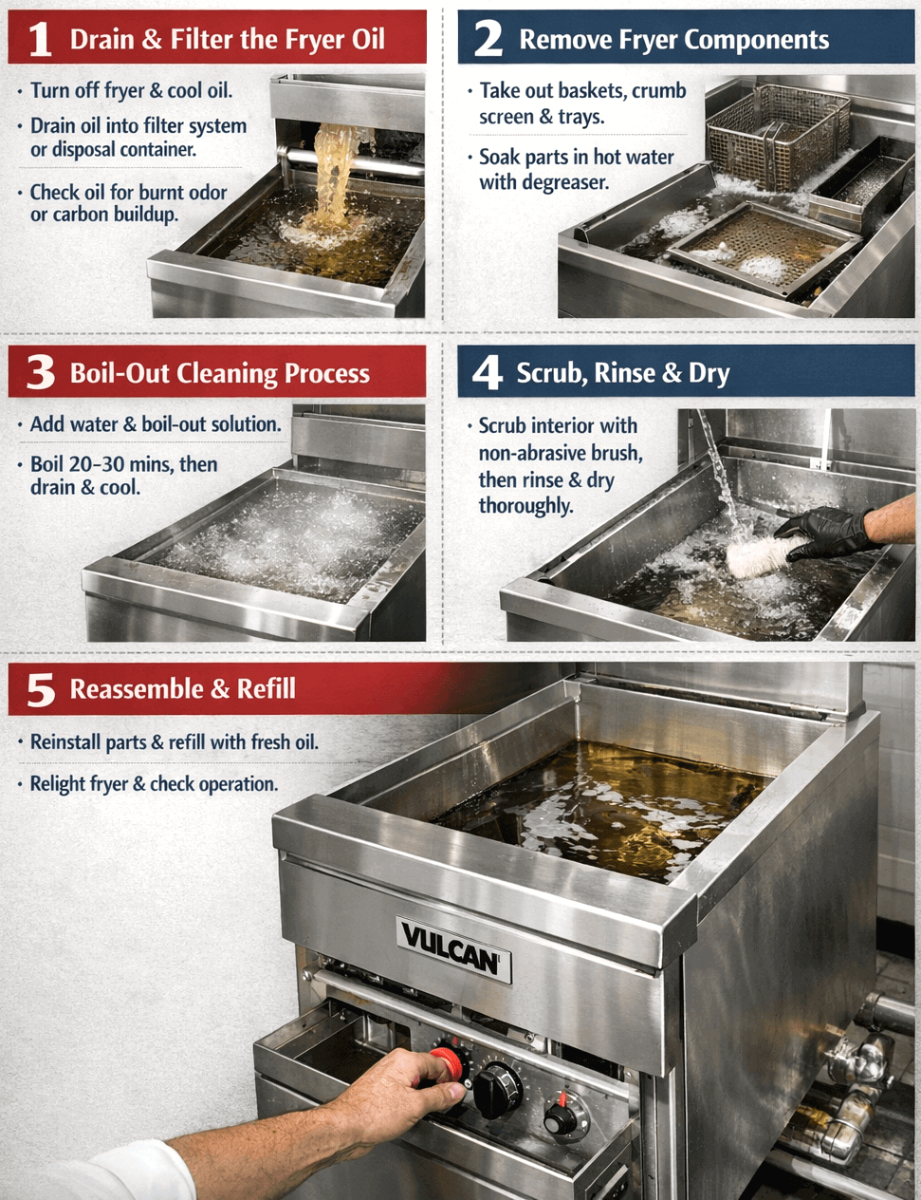 5 Easy Steps to Clean a Vulcan Deep Fryer Properly_PartsFe CA