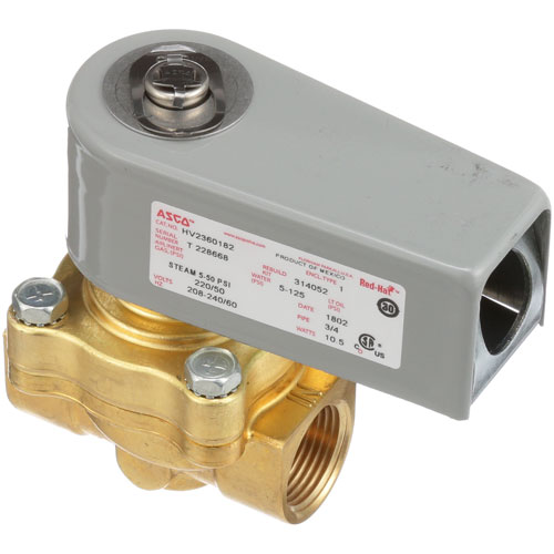Hobart 270329-2 Dishwashers Solenoid Valve W/ Junction Box, 3/4", 240V