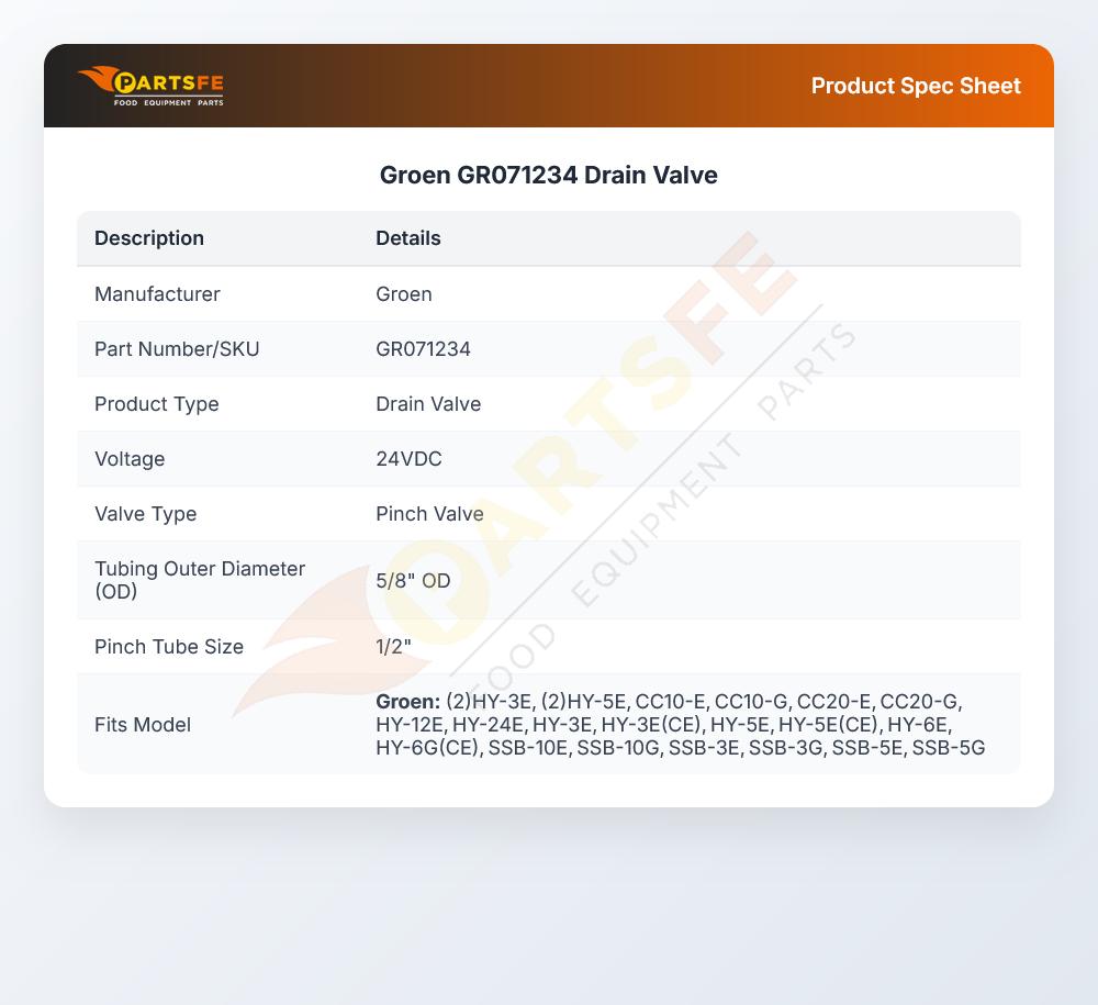 Groen GR071234 Drain Valve