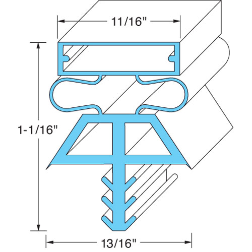 Kolpak 22515-1075 3 Sided Door Gasket For Left Hinged Door, 32-3/8" X 77-1/2"