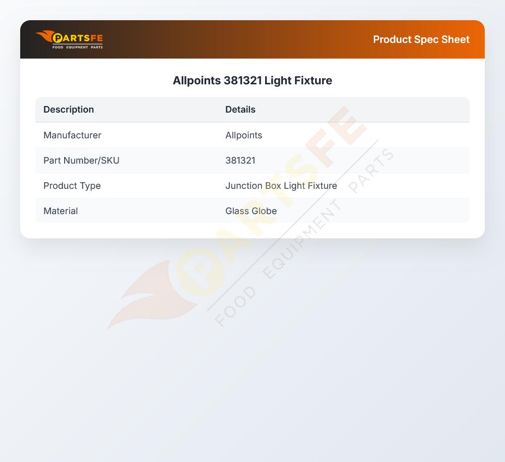 Allpoints 381321 Light Fixture