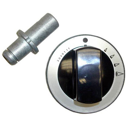 Garland GL2522100 Gray Burner Valve Indicator Knob W/Protrusion, 2-3/16" DIA, Mount .262", Position Up/Down, 1" Protrusion for .25" D-STEM Flat Up