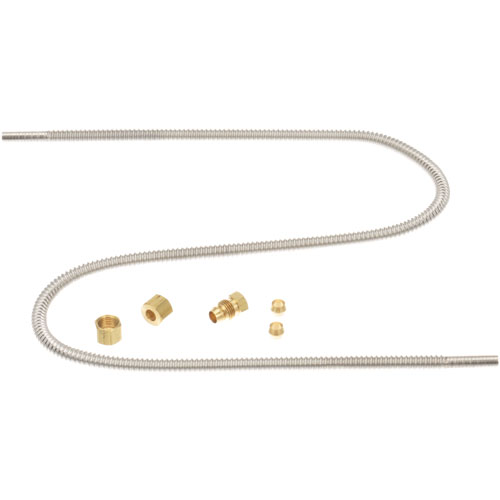 Dormont T4KIT30 1/4"  X 30 "Flex Tube Kit W/ Fittings for Gas & Pilot Lines,1 Flex Tube, Compression Nuts, 1Male Breakaway Fitting
