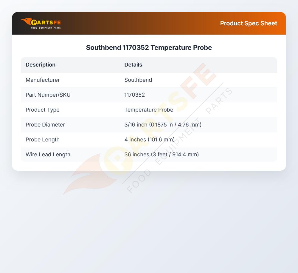 Southbend 1170352 Temperature Probe