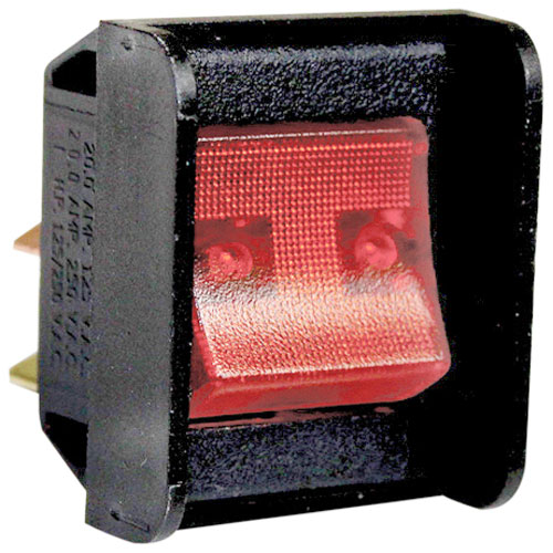 Duke 212280 Amber Lighted Rocker Switch W/ 4-Tab Terminals 20A 125-250VAC