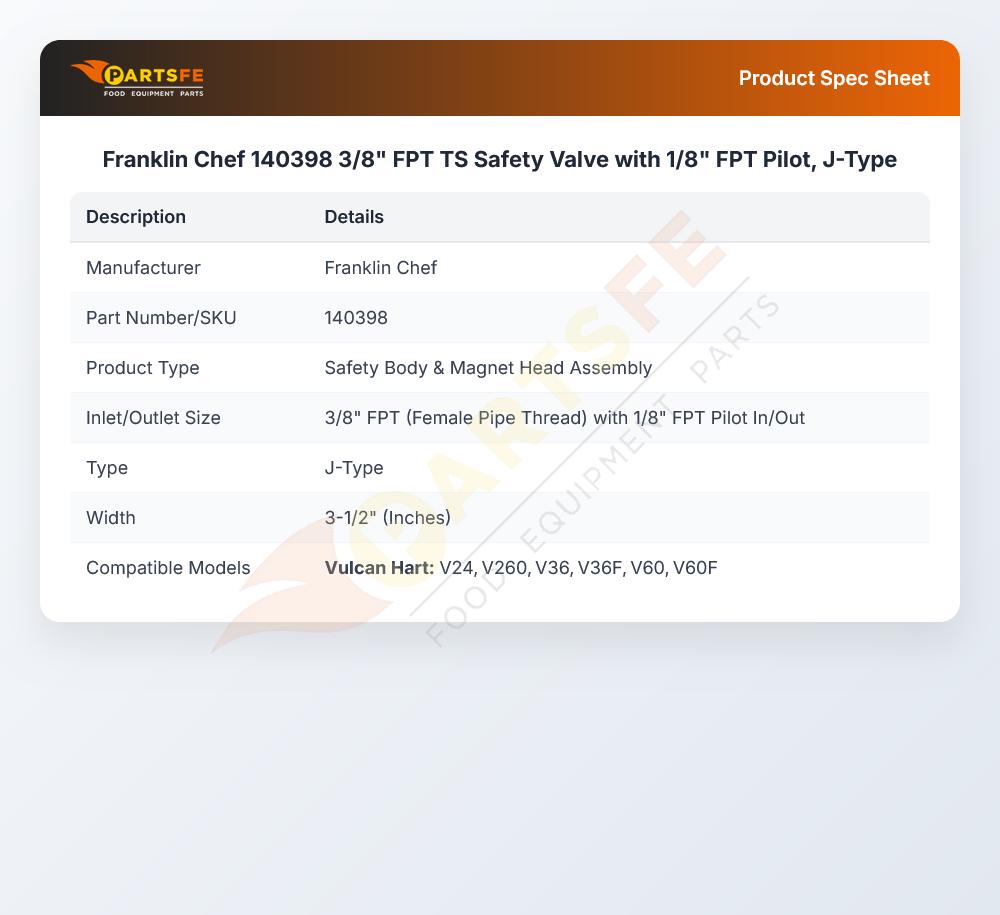 Franklin Chef 140398 Body & Magnet Head Assembly