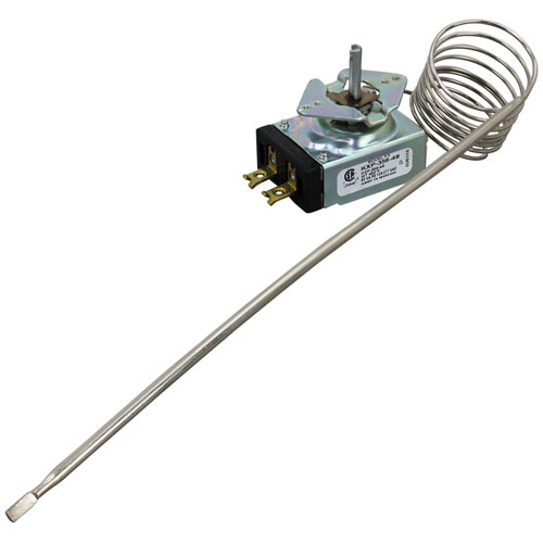 Lang 2T30402-27 Thermostat W/ Vertical Bracket Flat Down Bulb 3/16" X 11-5/8" 100-450&deg;F 48" Cap