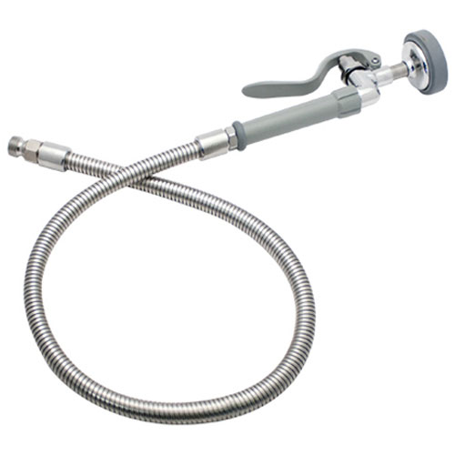 T&S Brass B100 Hose 1/2" Male Inlet Auto Shut-OFF Valve W/Spray Head 44" Flex SS