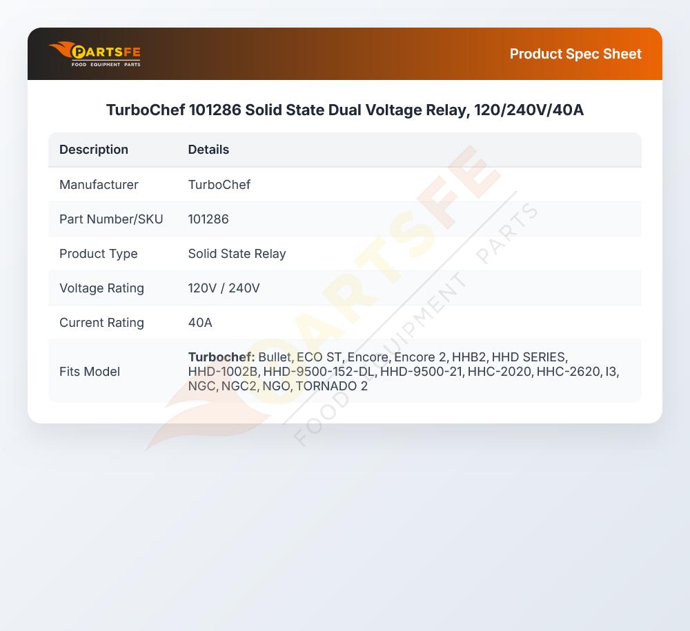 TurboChef 101286 Oven Solid State Relay W/Heat Sink Dual Voltage 40A 120/240V