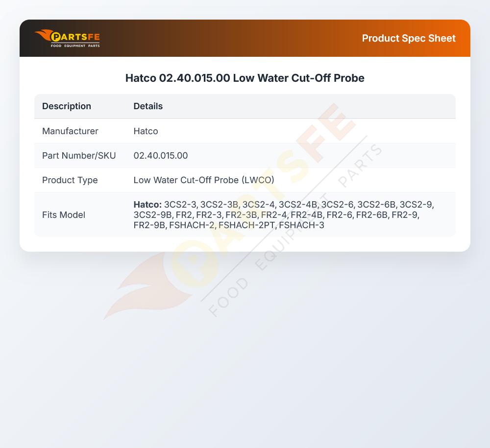 Hatco 02.40.015.00 Low Water Cut-Off Probe