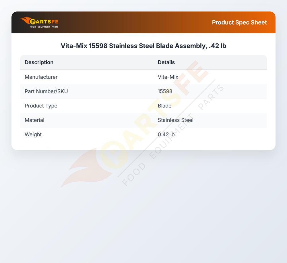 Vita-Mix 15598 Blade Assembly Stainless Steel