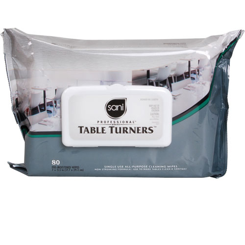 Allpoints 1412133 Table Turners Wipes, 90CT, 12-Pack