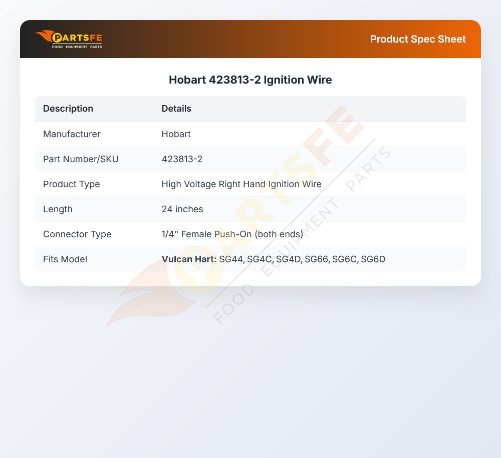 Hobart 423813-2 Ignition Wire