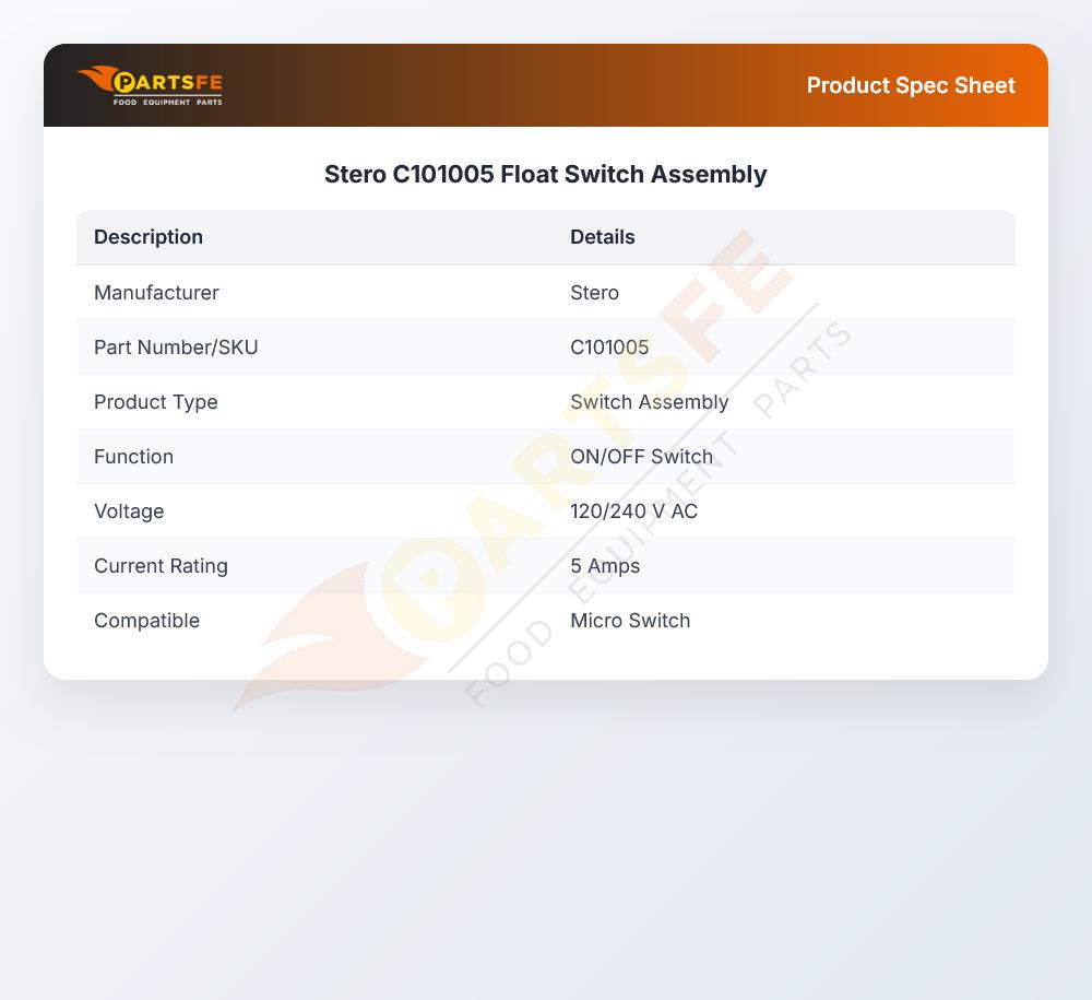 Stero C101005 Float Switch Assembly
