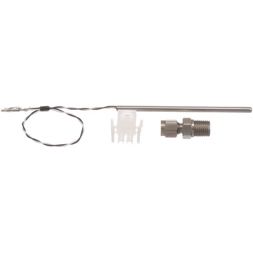 Pitco B6718701 Temperature Probe W/9" Leads & Parker Fitting 2-Pin White Terminal Block SS