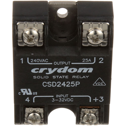Henny Penny 40645 Solid State Relay W/ 1-1/8" and 1" Screw Centers,  1-3/4" X 2-1/4", 25AMP, 240V