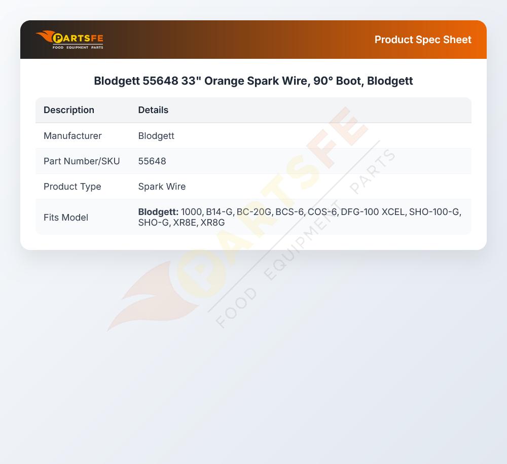 Blodgett 55648 Spark Wire Assembly