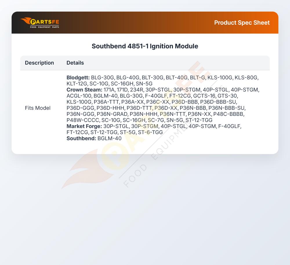 Southbend 4851-1 Ignition Module