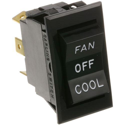 Montague MON23130-4 DPDT Black Rocker Switch W/ 6 Terminals, On/Off/On, 20A/125V/277V