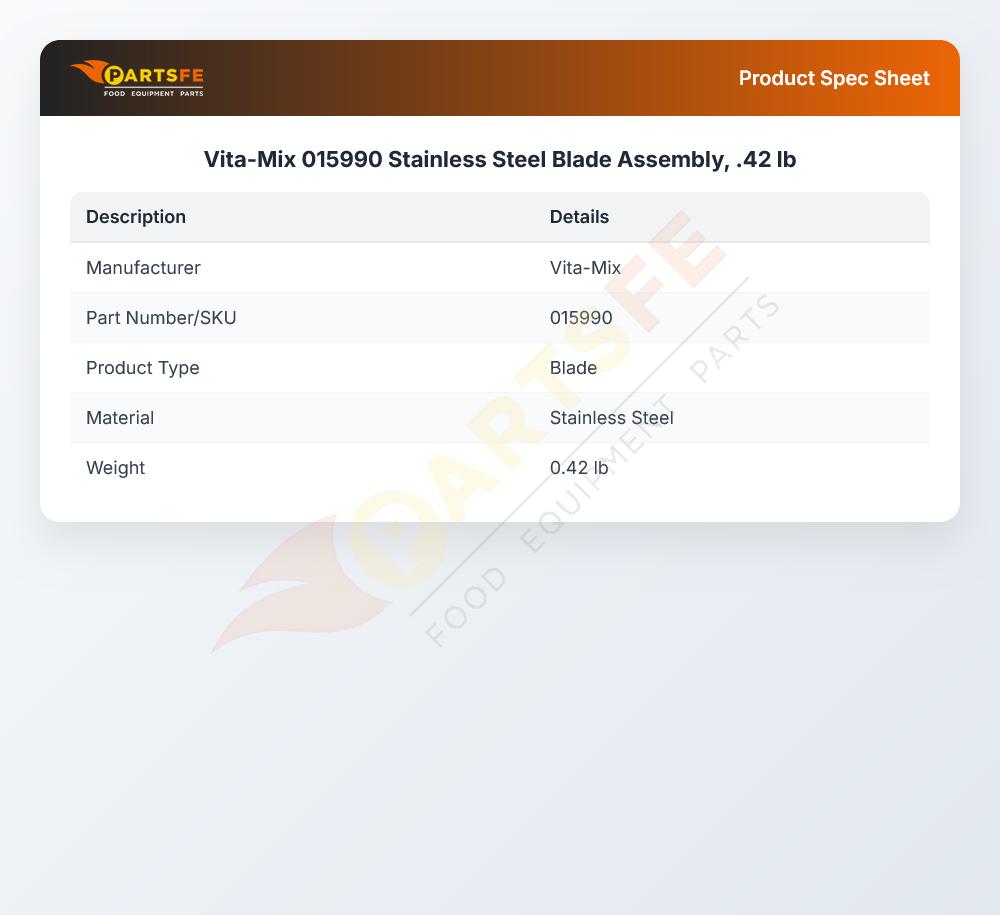 Vita-Mix 015990 Blade Assembly Stainless Steel
