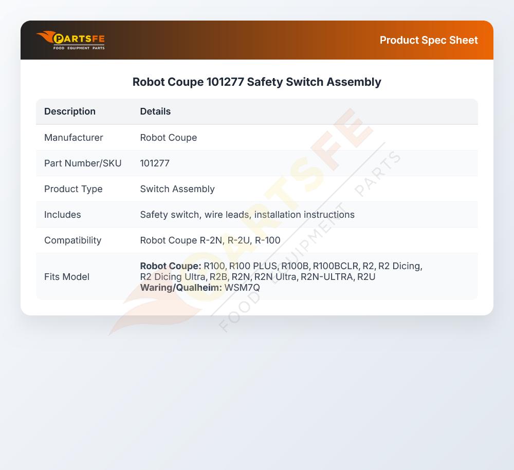Robot Coupe 101277 Safety  Switch Assembly