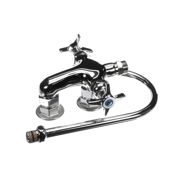 T&S Brass B-0316 Wall Mount Vertical Mixing Faucet Assembly W/Swivel Gooseneck