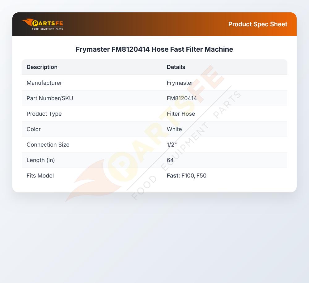 Frymaster FM8120414 Hose Fast Filter Machine