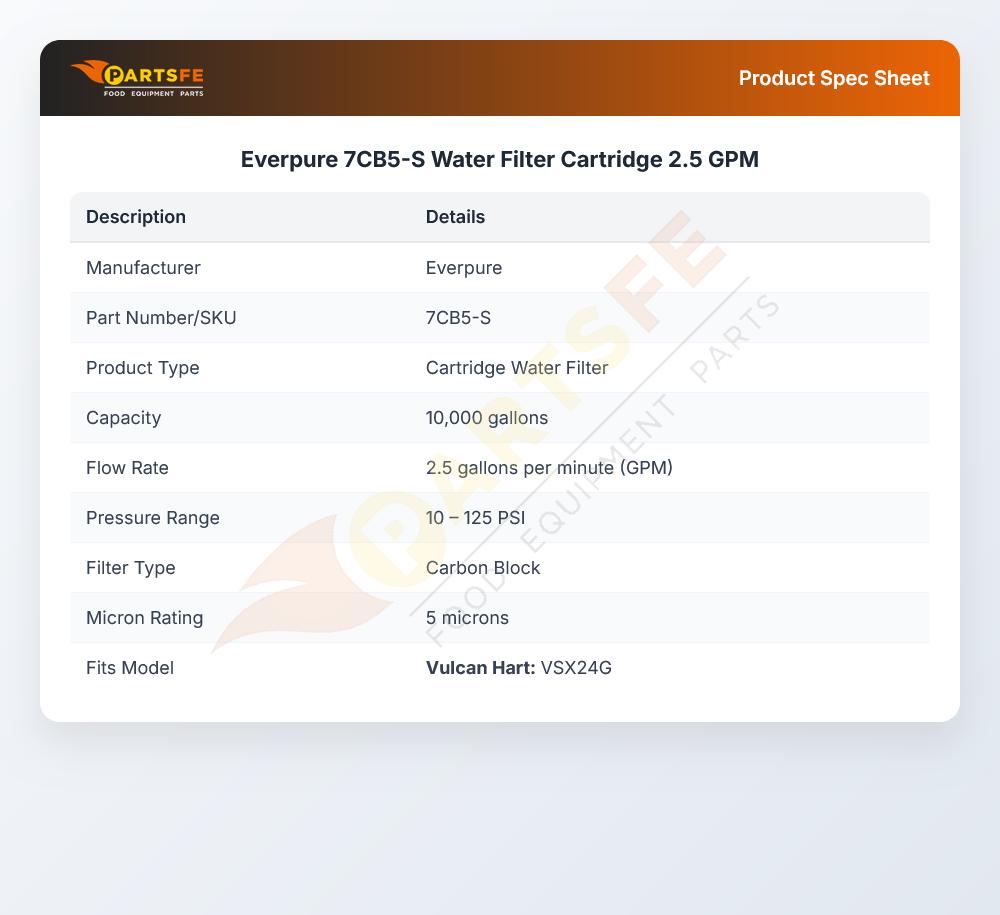 Everpure 7CB5-S Water Filter Cartridge 2.5 GPM